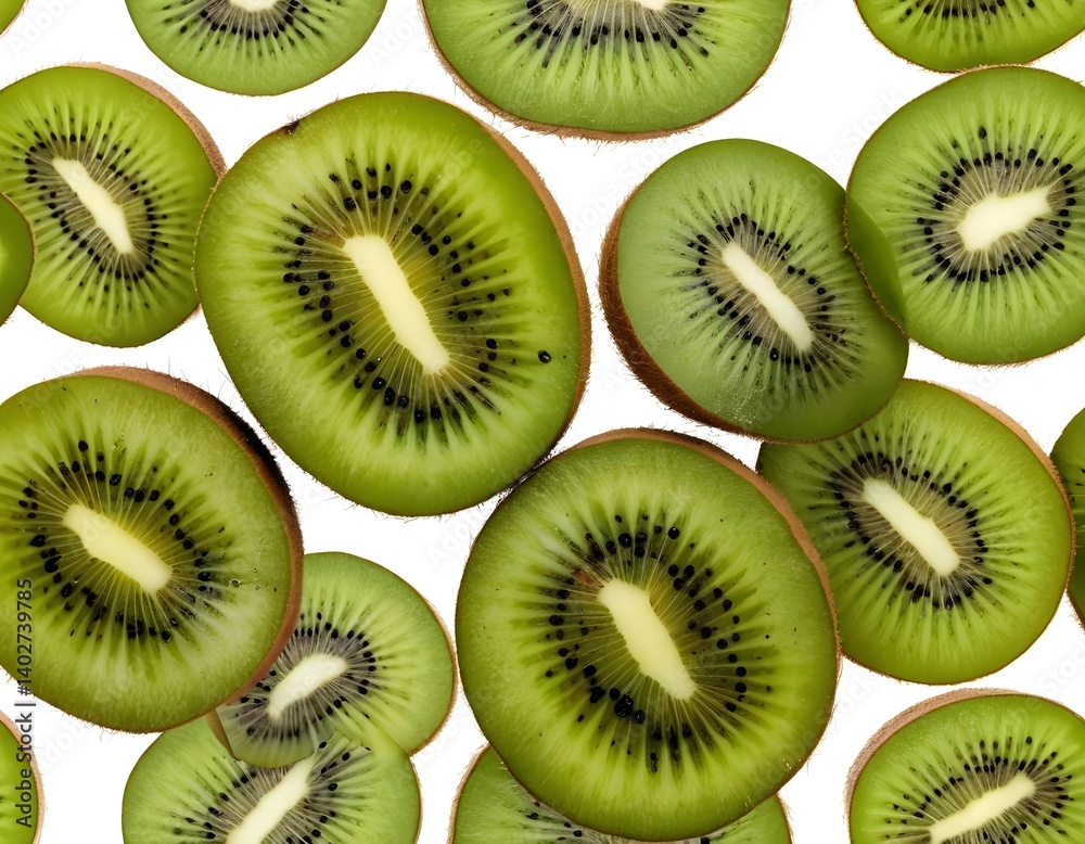 Fototapeta premium Fresh Sliced Kiwi Fruit Background