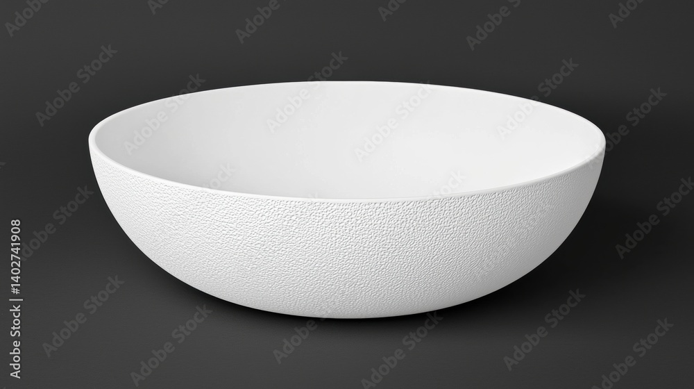 A white bowl with a textured surface. A white bowl with a textured surface.