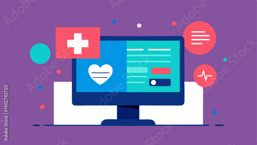 Telehealth Testing An abstract image showing a computer screen with medical data demonstrating remote diagnostic testing services.
