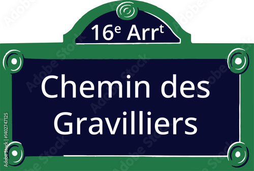 16e Arrt, Elegant Parisian Street Sign