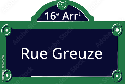 16e Arrt, Elegant Parisian Street Sign