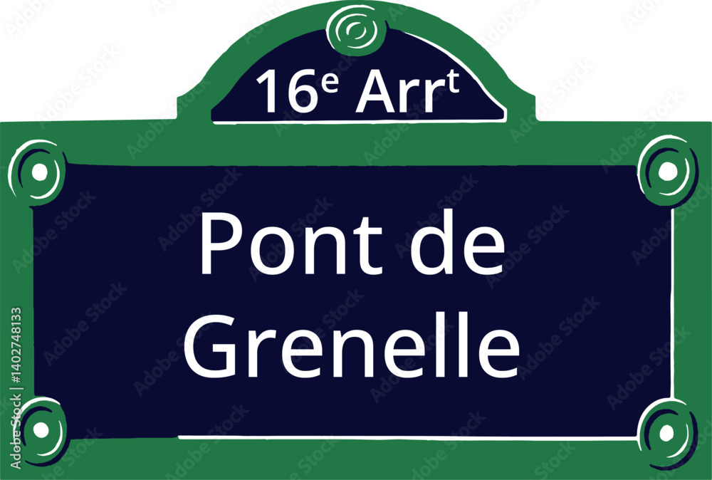 Obraz premium 16e Arrt, Elegant Parisian Street Sign