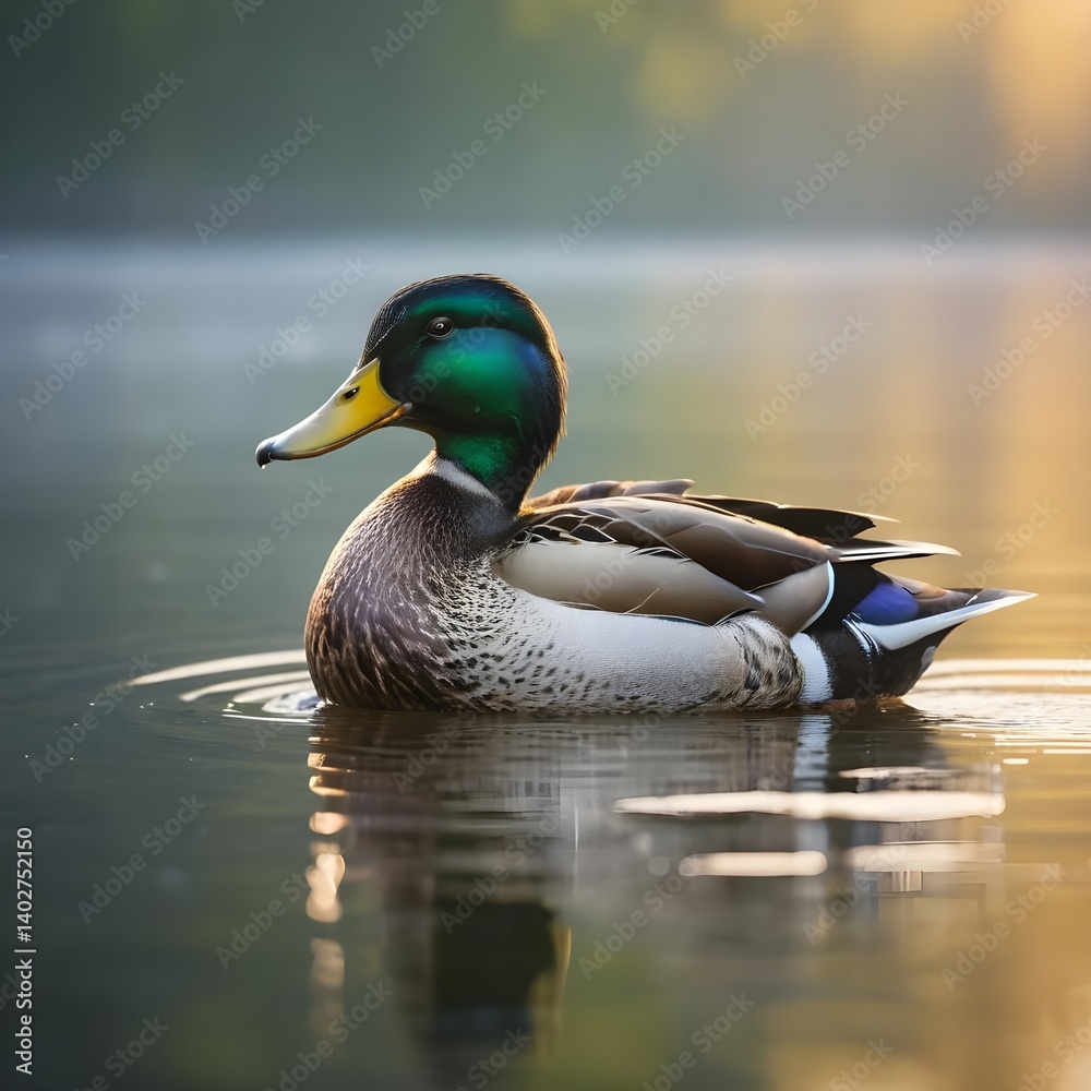 Fototapeta premium Male Mallard Duck at Sunrise