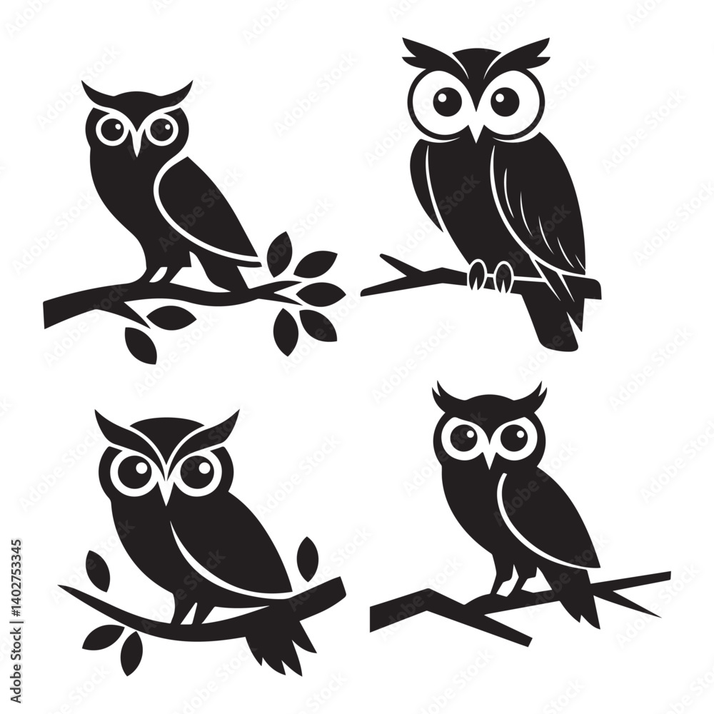 Fototapeta premium set of owls