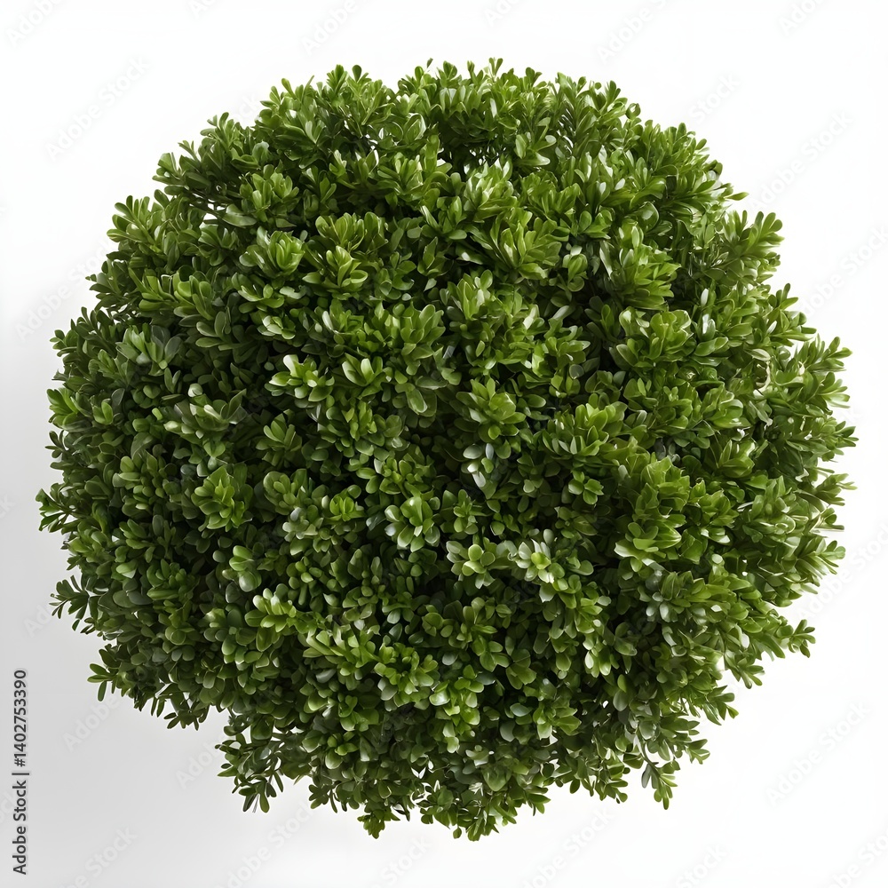 Obraz premium Top View of Lush Green Boxwood Ball