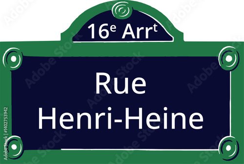 16e Arrt, Elegant Parisian Street Sign