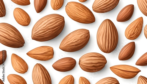 Wallpaper Mural Almonds, Top View, Seamless Pattern Torontodigital.ca