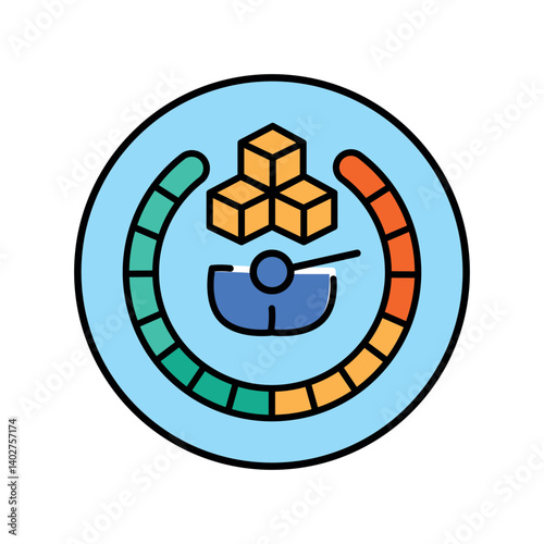 Glycemic index  color line icon for digital and print projects.