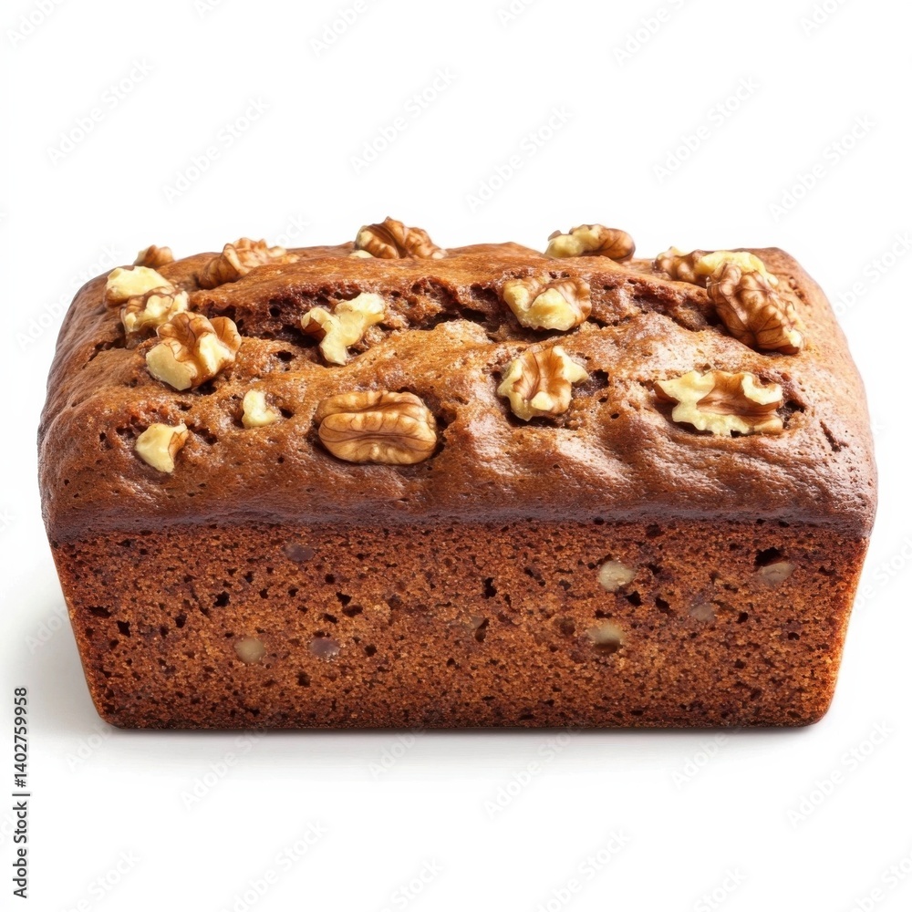 A freshly baked banana bread with a soft, moist crumb, golden-brown top A freshly baked banana bread with a soft, moist crumb, golden-brown top