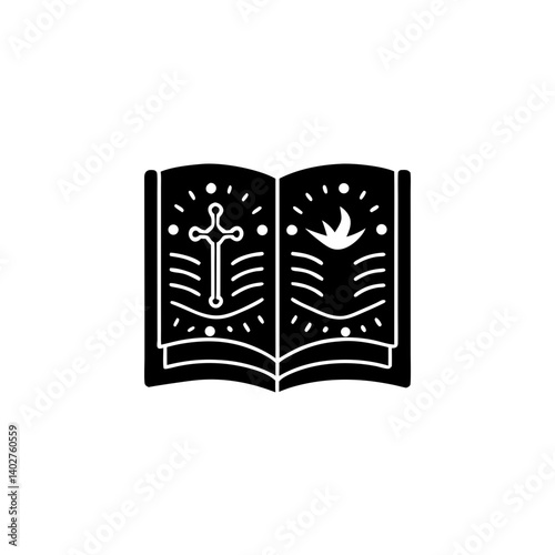 creative details Bible Icon Vector Illustration