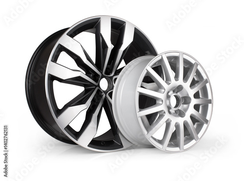 Car alloy wheel isolated on white background