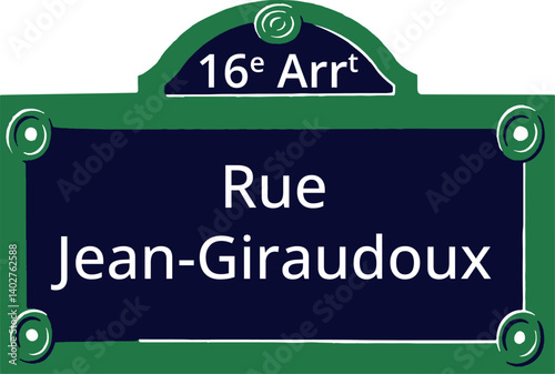 16e Arrt, Elegant Parisian Street Sign