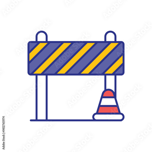 Road Barrier Icon vector stock illustration