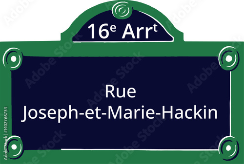 16e Arrt, Elegant Parisian Street Sign