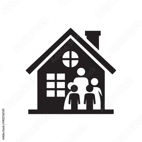 family home vector silhouette clip art design
