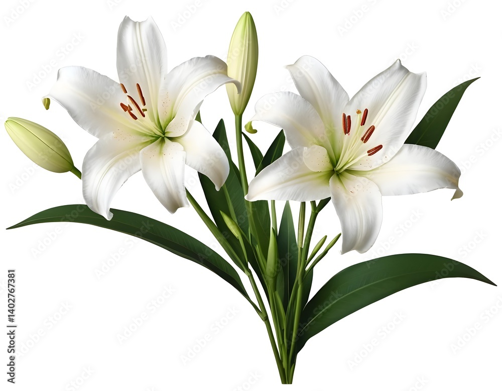 Fototapeta premium White Lilies Bouquet