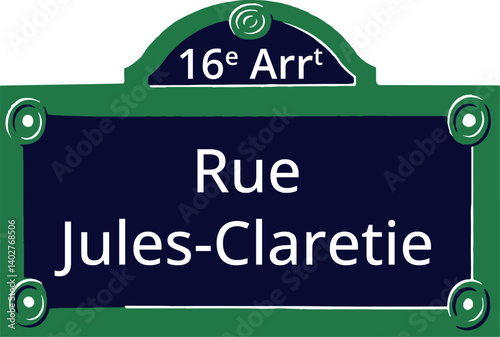 16e Arrt, Elegant Parisian Street Sign