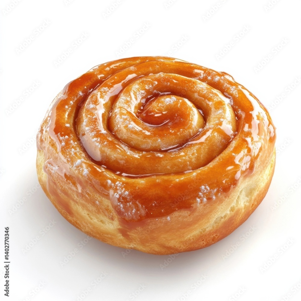 A freshly baked honey bun with a soft, warm dough, glazed with a sweet honey syrup A freshly baked honey bun with a soft, warm dough, glazed with a sweet honey syrup