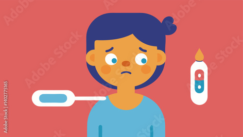 Temperature Monitoring An individual checking their smarch while feeling unwell displaying a thermometer icon with their body temperature reading.