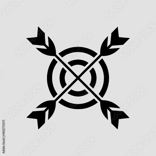 A vintage-style archery club logo with crossed longbows, a traditional target