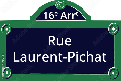 16e Arrt, Elegant Parisian Street Sign