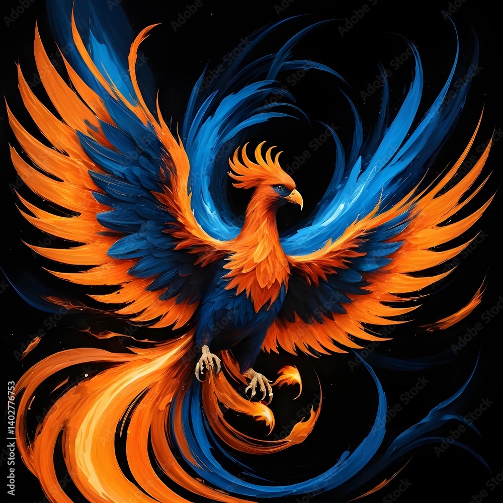 Obraz premium Majestic Phoenix Bird of Fire and Ice