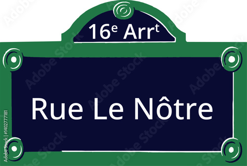 16e Arrt, Elegant Parisian Street Sign