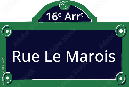 16e Arrt, Elegant Parisian Street Sign