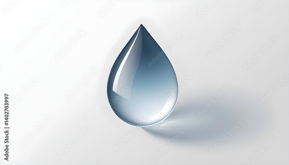 Fototapeta premium Single Water Drop on White Background