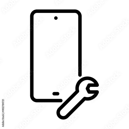 smartphone service outline icon. repair black line illustration.