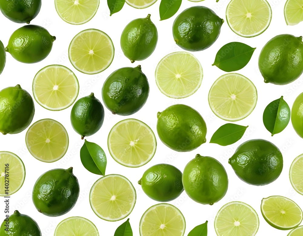Limes and Lime Slices Falling Pattern Limes and Lime Slices Falling Pattern