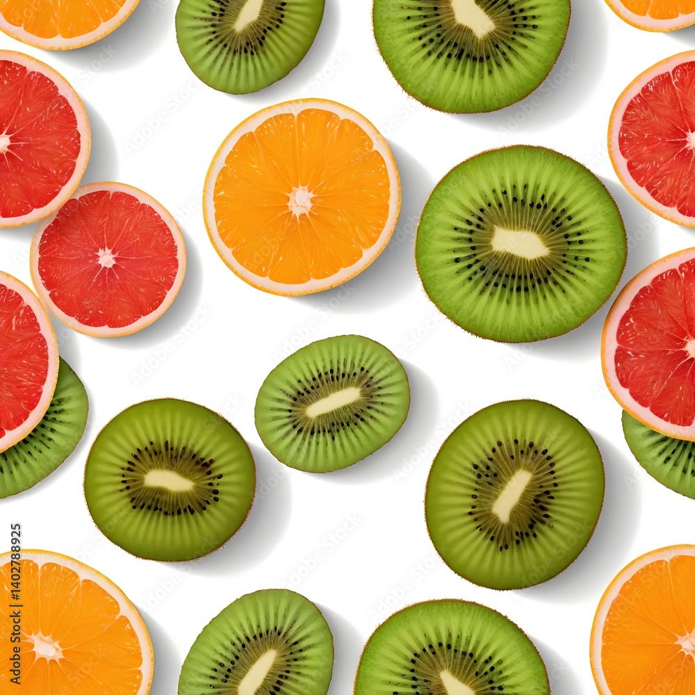 Fototapeta premium Colorful Fruit Slices Pattern