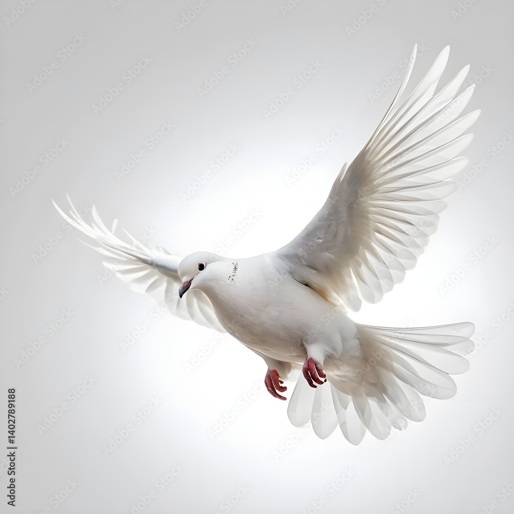 Obraz premium White Dove in Flight