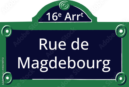 16e Arrt, Elegant Parisian Street Sign