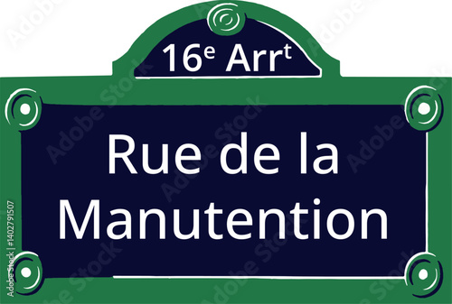 16e Arrt, Elegant Parisian Street Sign