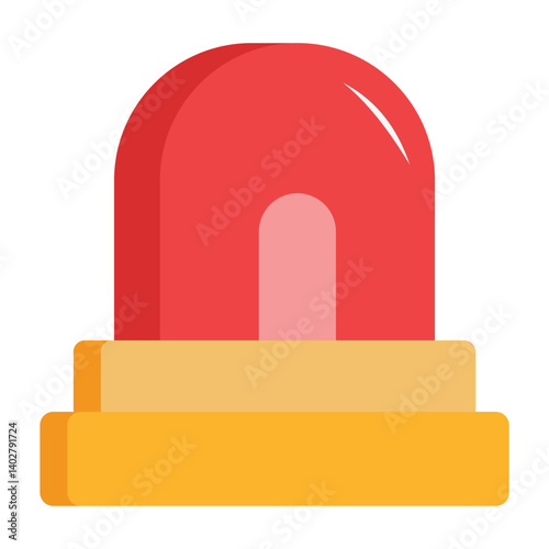 Siren icon. Flat style red emergency flashers siren icon silhouette symbol website design. Suitable for website design siren icon isolated on white background. Police, ambulance siren sign symbol.