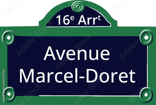 16e Arrt, Elegant Parisian Street Sign