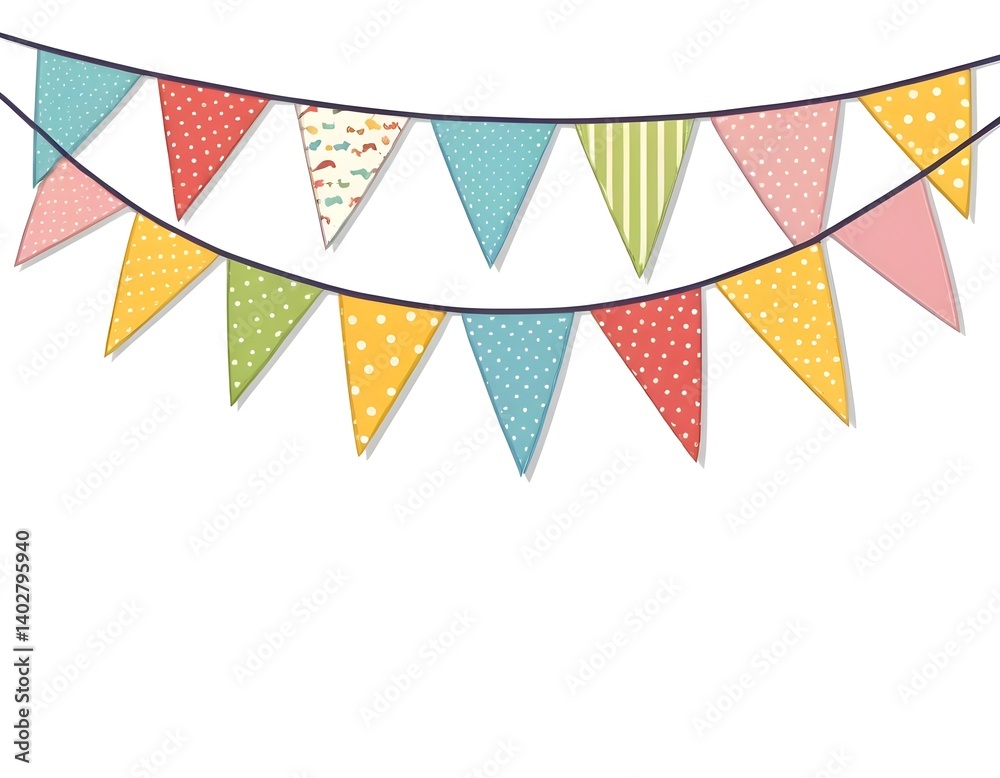 Fototapeta premium Colorful Bunting Flags Garland