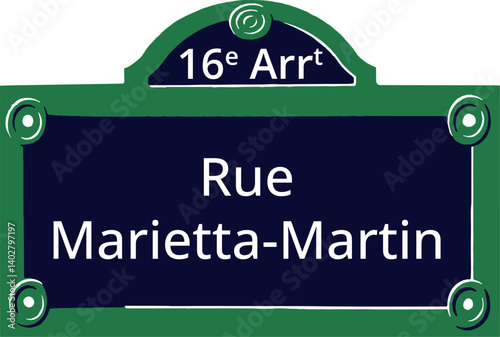 16e Arrt, Elegant Parisian Street Sign