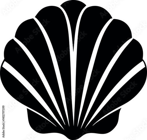 Striking Black and White Sea vector Shell Graphic Design for Artistic Applications