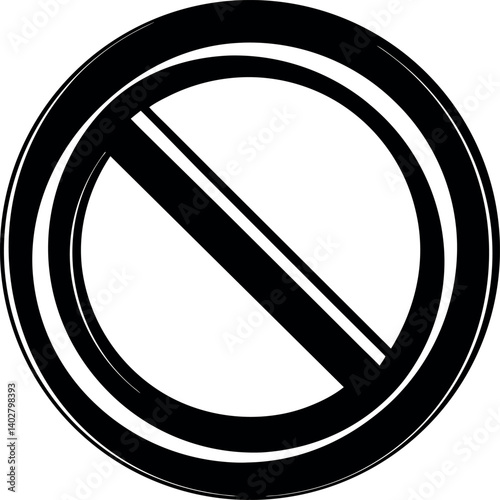 Black prohibition sign on white background vector to signal something is not allowed