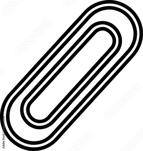 Black and White Graphic of vector a Paper Clip with Double Lines