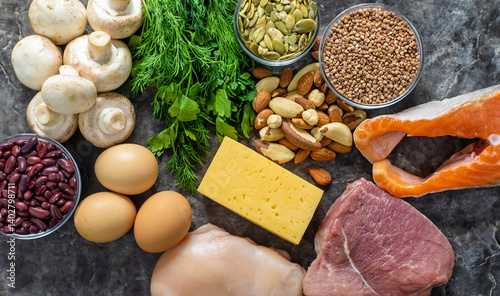 Foto Foods contain zinc food. Selective focus.
