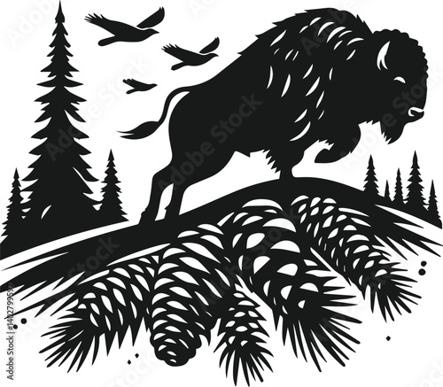 Buffalo animal vector silhouette