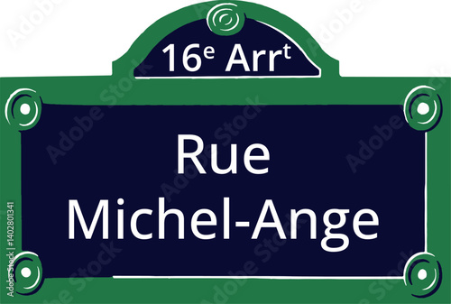 16e Arrt, Elegant Parisian Street Sign
