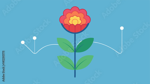 Personal Growth A blooming flower representing personal growth with brainwaves above it indicating the effects of the device on mental development and enhancement.