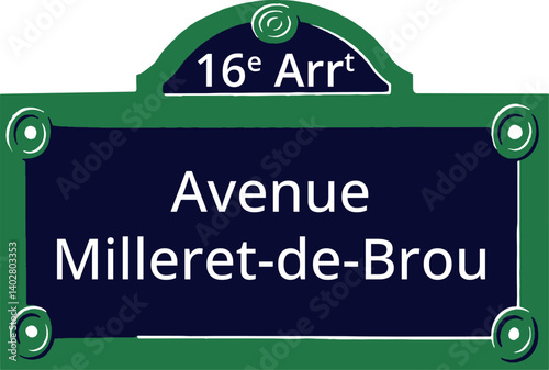 16e Arrt, Elegant Parisian Street Sign