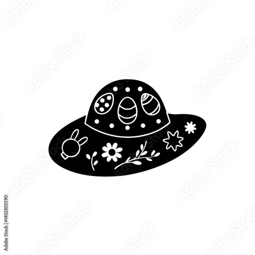 creative details Easter Bonnet Icon Vector Illustration