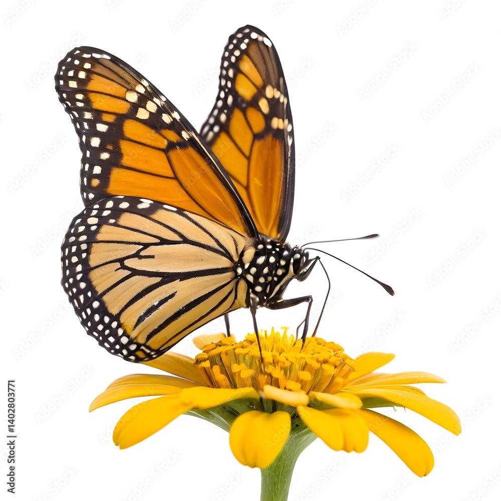 Fototapeta premium Monarch Butterfly on Yellow Flower