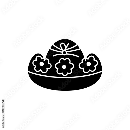 creative details Easter Bonnet Icon Vector Illustration